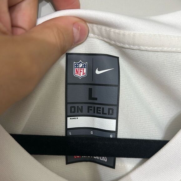 Nike NFL Mens White On Field Raiders Josh Jacobs Short Sleeve Game‎ Jersey Large - Picture 6 of 9